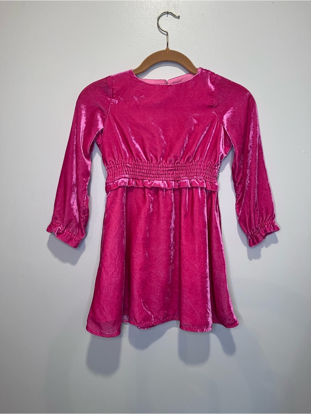 Crewcuts Bright Pink Velvet Dress